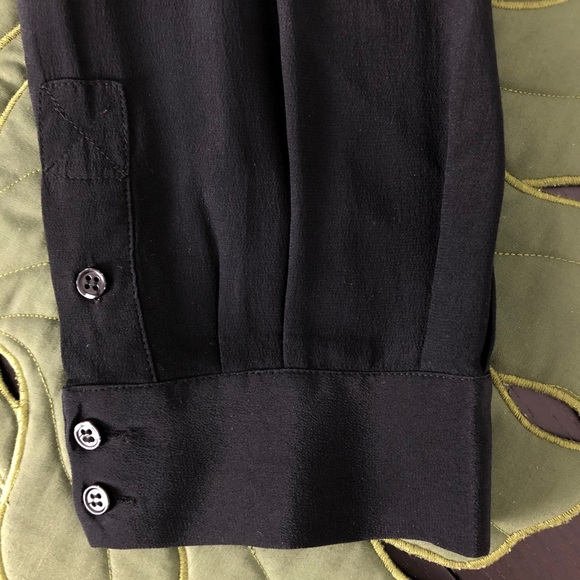 Joie Black Silk Margo Blouse with Grey Accents - Picture 6 of 12